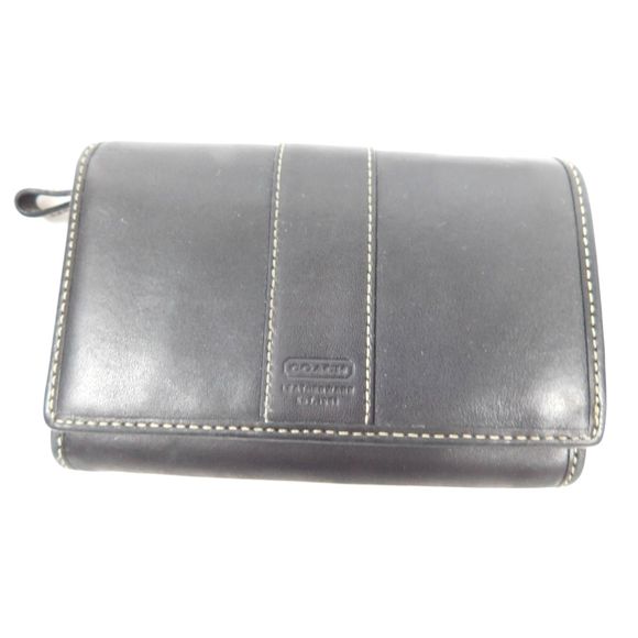 Vintage Coach Leatherware Black Leather Bi-Fold Wallet - Picture 1 of 8